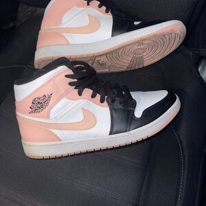 Air Jordan Sneakers - Peach, Black, and White